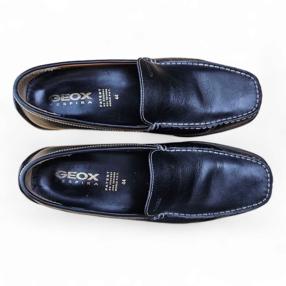 New GEOX Respira Men's Black Leather Slip-on Driving Loafer Size EU44 /US11 - Picture 4 of 12